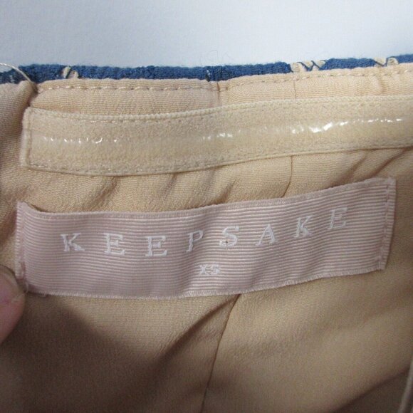 Keepsake Every Way Lace Mini Dress XS Blue Strapless Party Prom Cocktail 310 - Picture 3 of 11